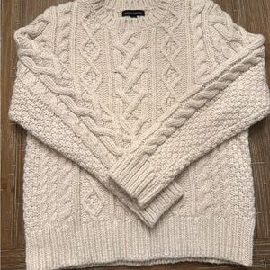 Banana Republic Women’s Beige 100% Wool Cable Knit Sweater